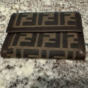 Fendi Trifold Wallet Brown Canvas